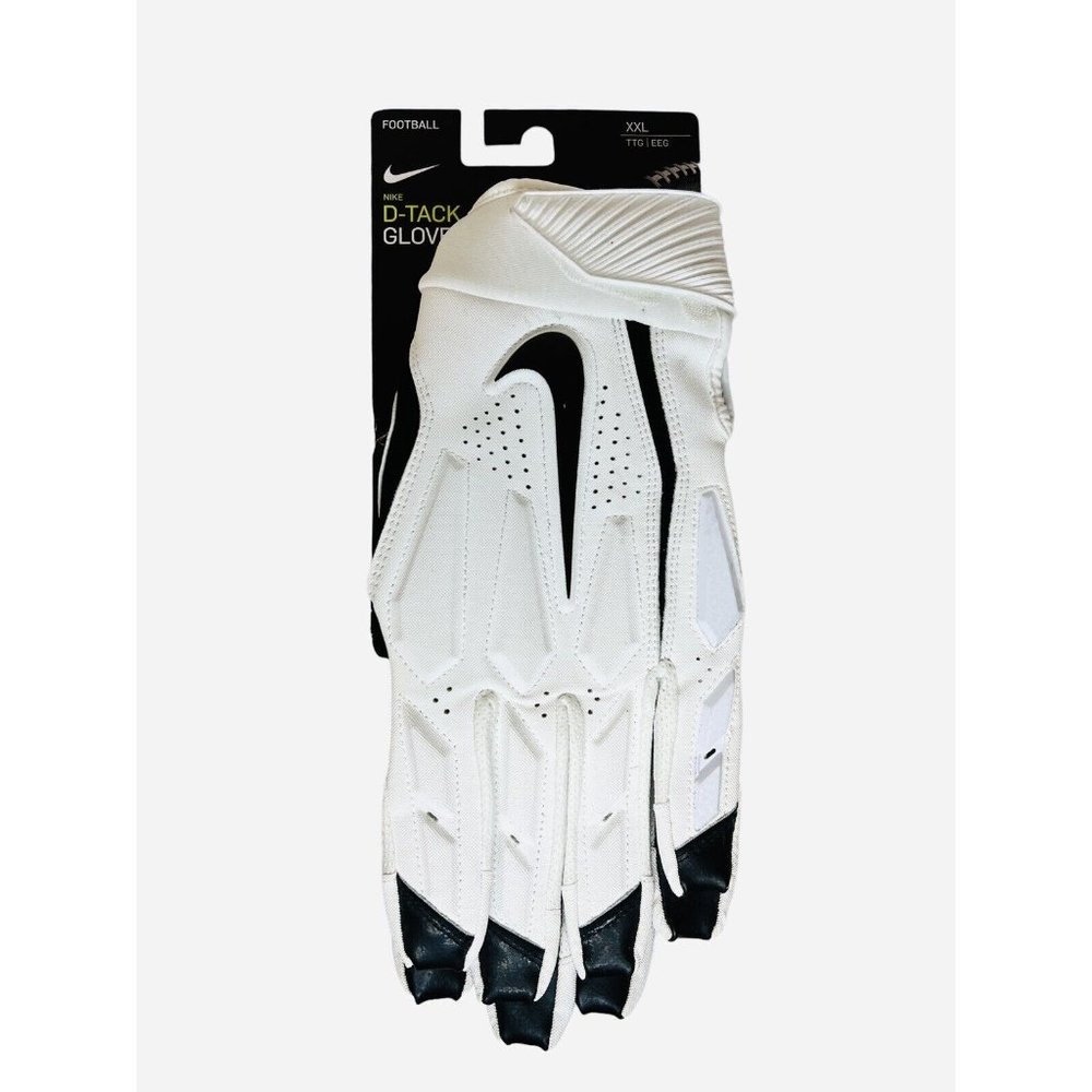 Nike D-Tack Lineman Football Gloves CK2926-101 White/Black Mens Size XXL